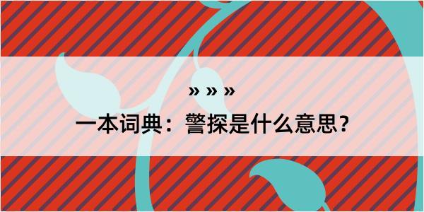 一本词典：警探是什么意思？