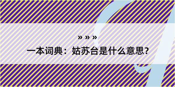 一本词典：姑苏台是什么意思？