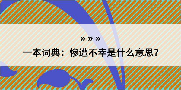 一本词典：惨遭不幸是什么意思？