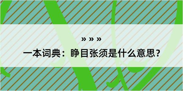 一本词典：睁目张须是什么意思？