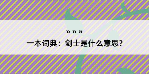 一本词典：剑士是什么意思？