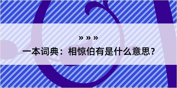 一本词典：相惊伯有是什么意思？