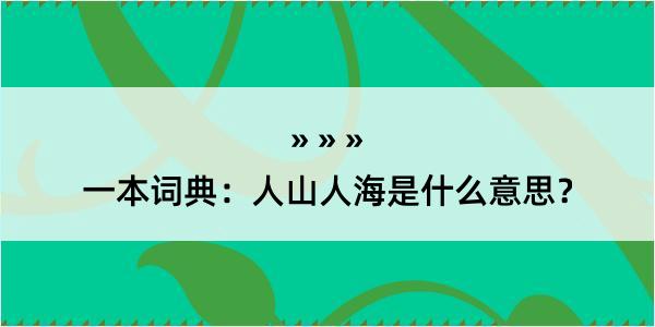 一本词典：人山人海是什么意思？