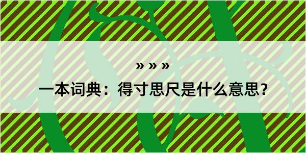 一本词典：得寸思尺是什么意思？