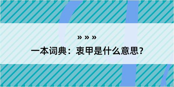 一本词典：衷甲是什么意思？