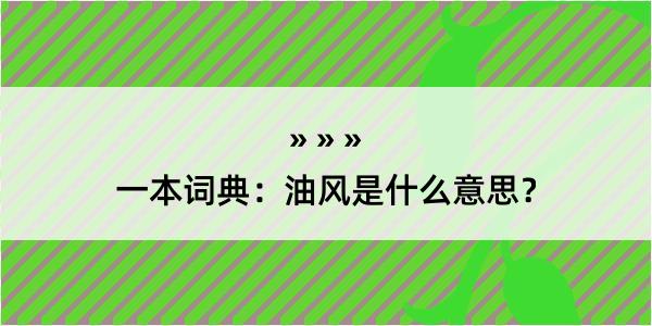 一本词典：油风是什么意思？