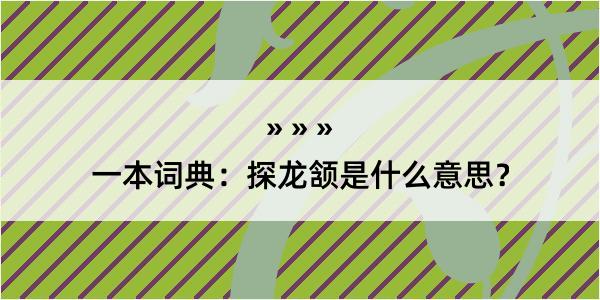 一本词典：探龙颔是什么意思？