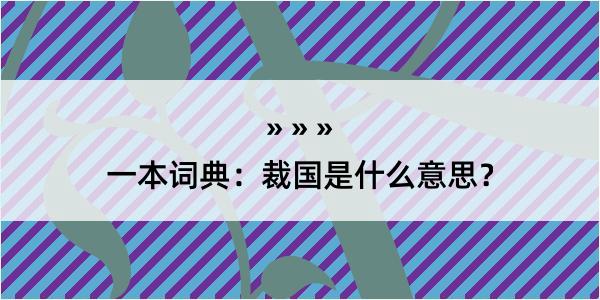 一本词典：裁国是什么意思？