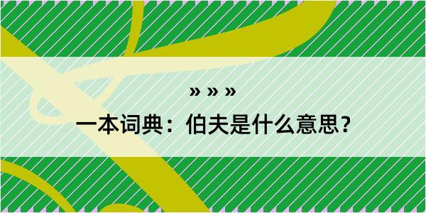 一本词典：伯夫是什么意思？