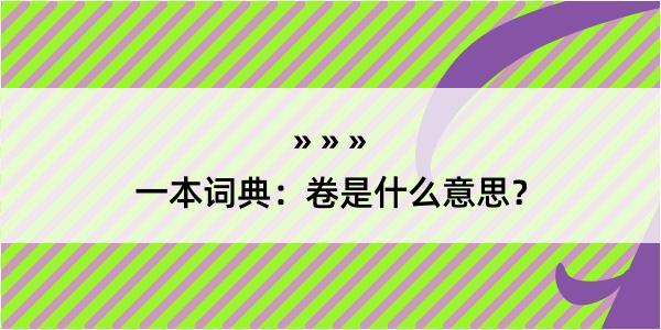 一本词典：卷是什么意思？