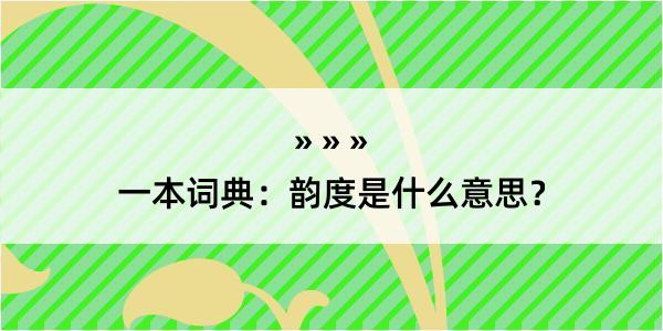 一本词典：韵度是什么意思？