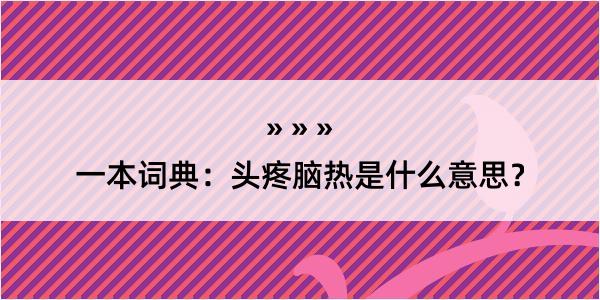 一本词典：头疼脑热是什么意思？