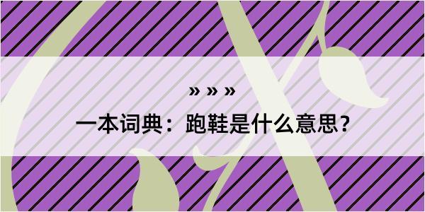 一本词典：跑鞋是什么意思？