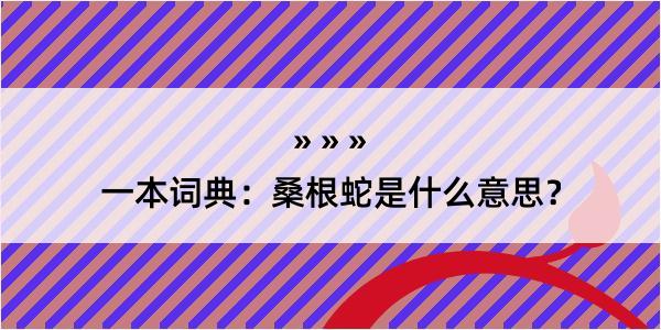 一本词典：桑根蛇是什么意思？