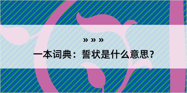 一本词典：誓状是什么意思？