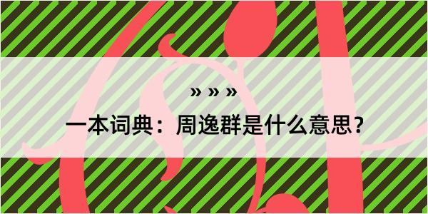 一本词典：周逸群是什么意思？