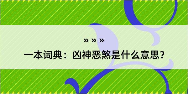 一本词典：凶神恶煞是什么意思？