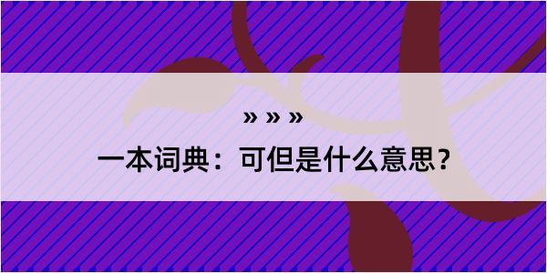 一本词典：可但是什么意思？