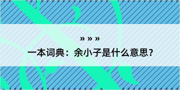 一本词典：余小子是什么意思？