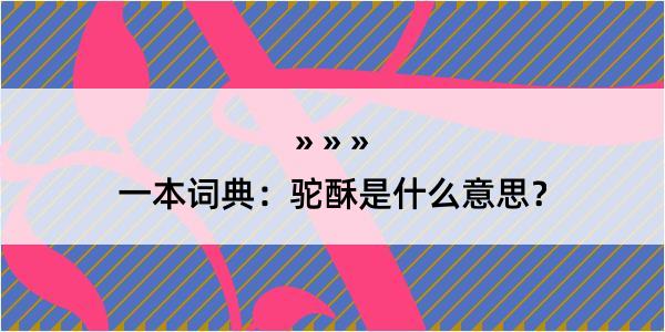 一本词典：驼酥是什么意思？