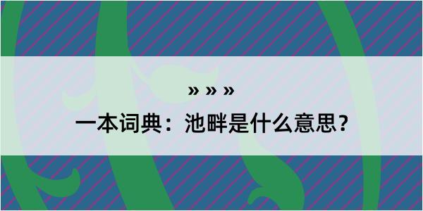 一本词典：池畔是什么意思？