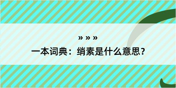 一本词典：绡素是什么意思？