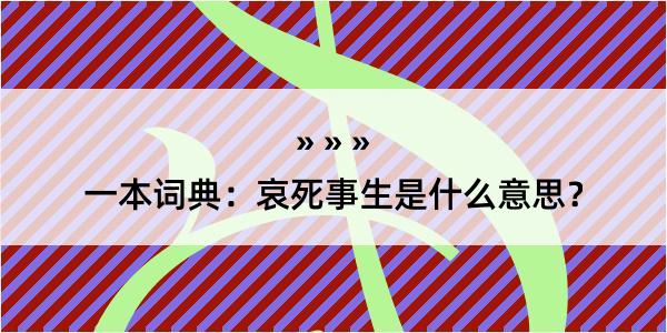 一本词典：哀死事生是什么意思？