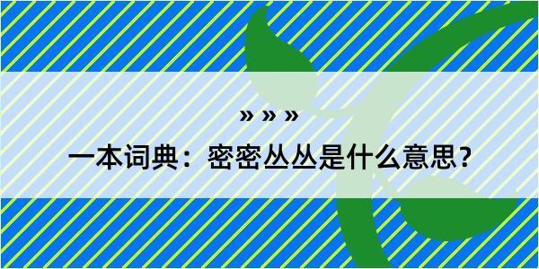 一本词典：密密丛丛是什么意思？