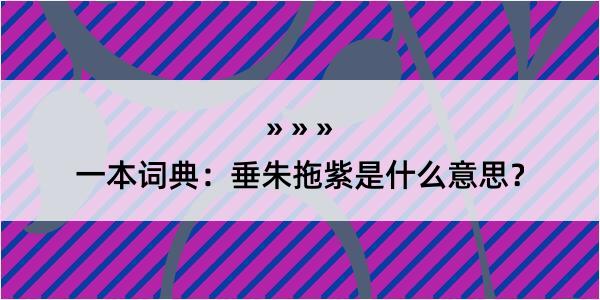 一本词典：垂朱拖紫是什么意思？