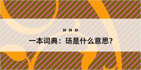 一本词典：玚是什么意思？