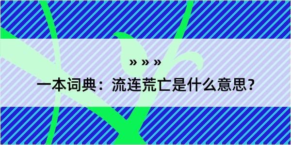 一本词典：流连荒亡是什么意思？