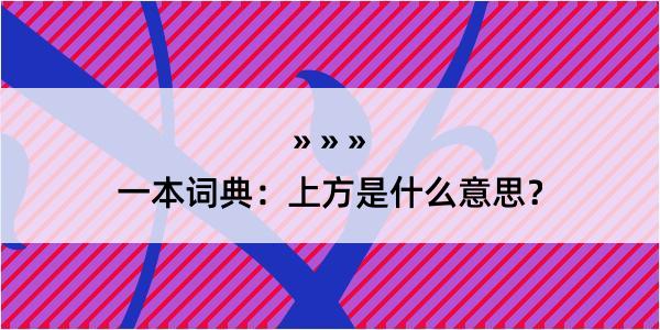 一本词典：上方是什么意思？