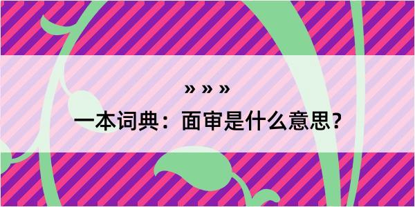 一本词典：面审是什么意思？