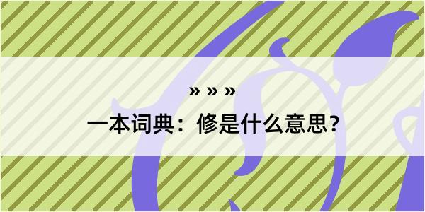 一本词典：修是什么意思？