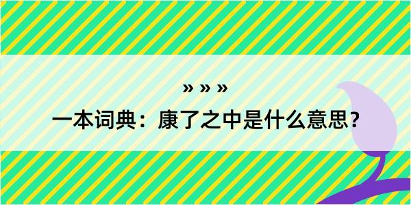 一本词典：康了之中是什么意思？