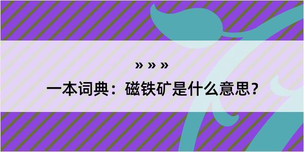 一本词典：磁铁矿是什么意思？