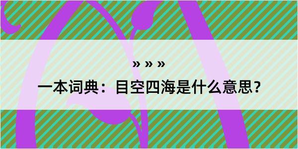 一本词典：目空四海是什么意思？