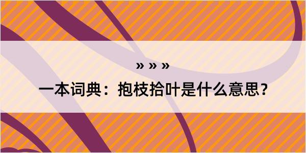 一本词典：抱枝拾叶是什么意思？