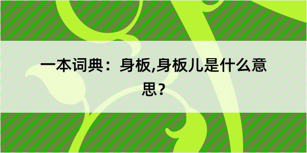 一本词典：身板,身板儿是什么意思？