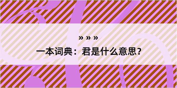 一本词典：君是什么意思？