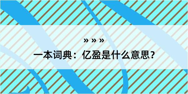 一本词典：亿盈是什么意思？