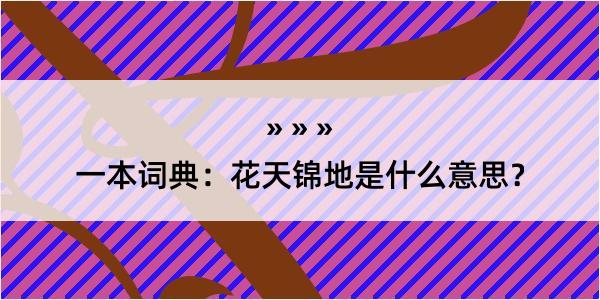 一本词典：花天锦地是什么意思？