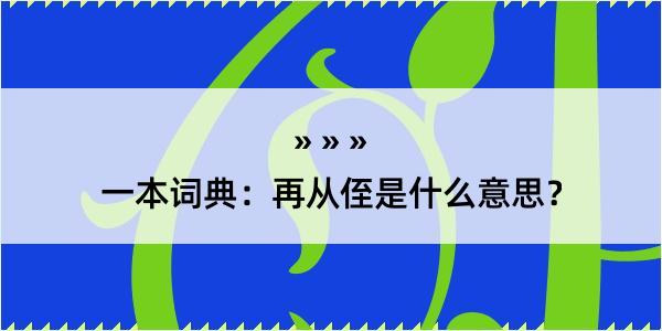 一本词典：再从侄是什么意思？