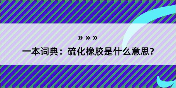 一本词典：硫化橡胶是什么意思？