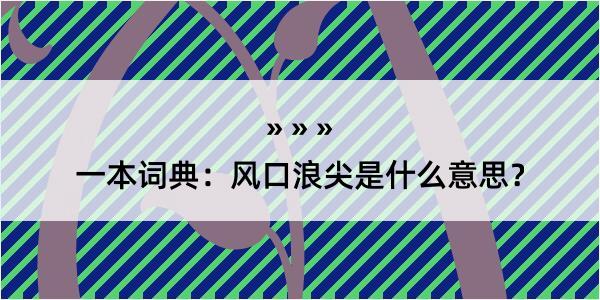 一本词典：风口浪尖是什么意思？