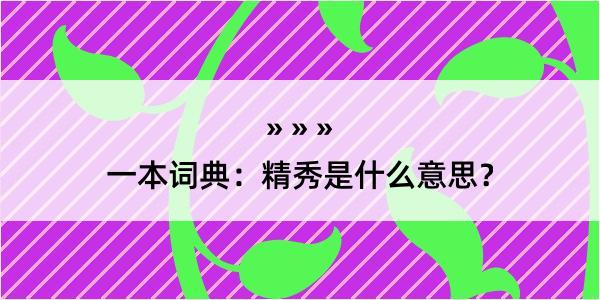 一本词典：精秀是什么意思？