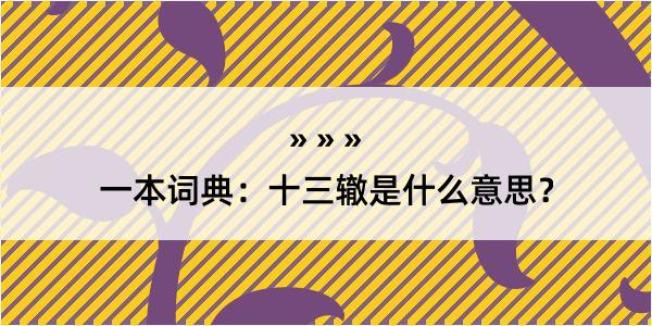 一本词典：十三辙是什么意思？