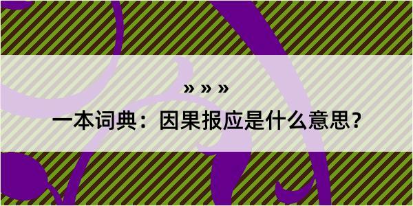 一本词典：因果报应是什么意思？