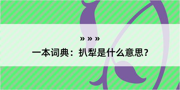 一本词典：扒犁是什么意思？