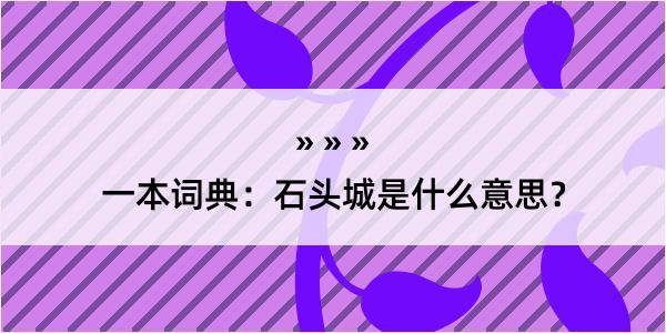 一本词典：石头城是什么意思？